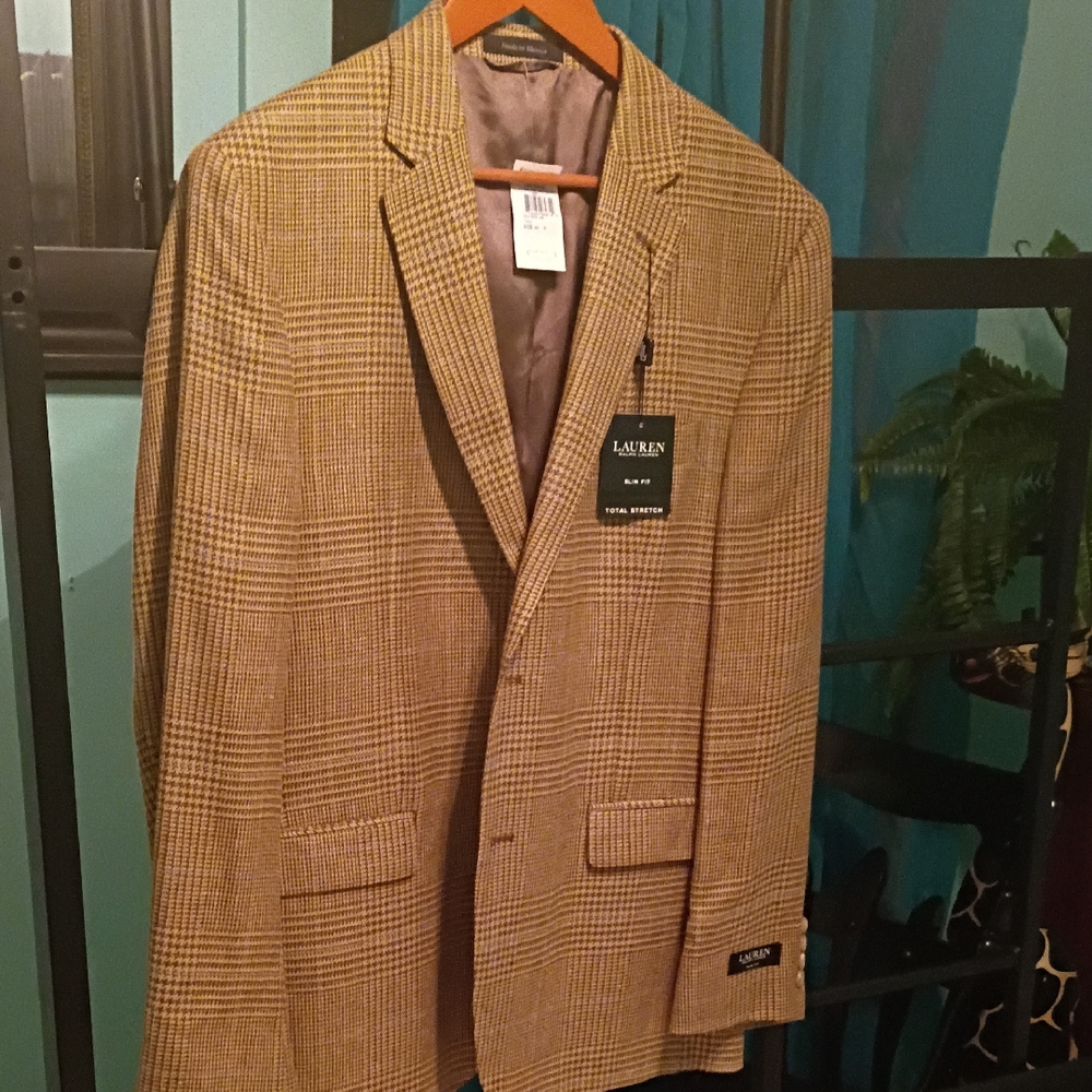 Lauren Ralph Lauren Men's Tan Check Blazer